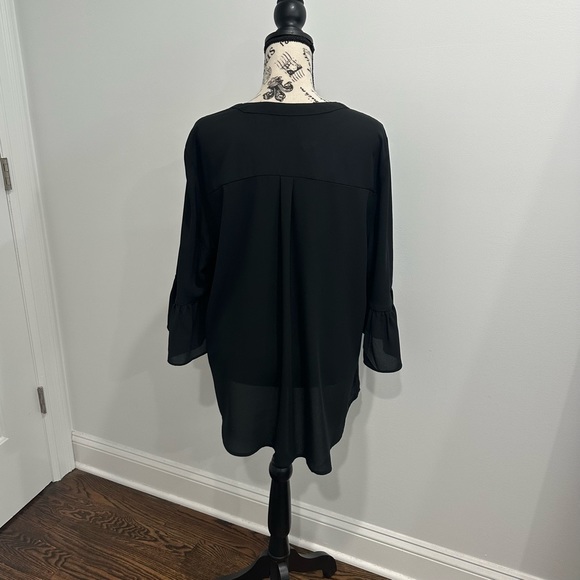 Express V Neck Blouse (Black) XL - Picture 3 of 5